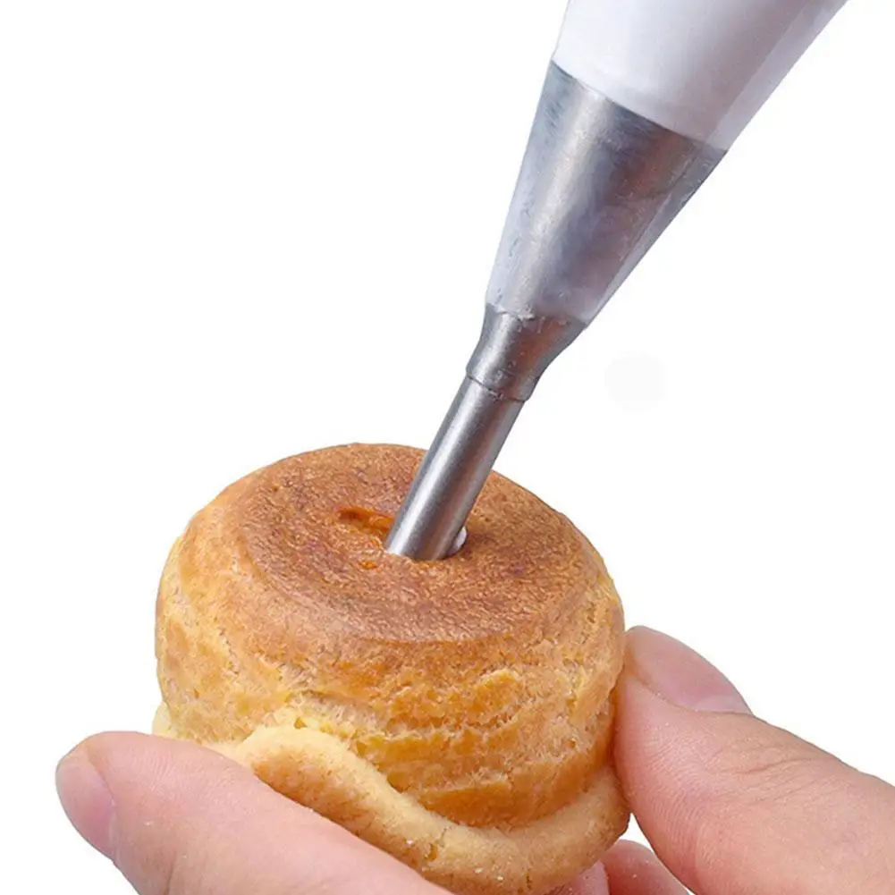 

1/4pcs Puff Cream Icing Piping Nozzles Pointed Puff Baking Pastry Mouth Cake Tools Steel Accessories Decorating Q3M9 A6N2