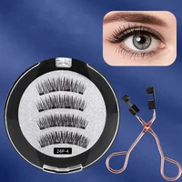 hot sale reusable lashes natural mink eyelashes thick faux cils magnetique false lashestweezers set