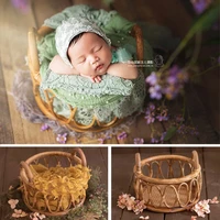 newborn photography props baby round vine woven basket baby photo shoot chair baby poser container studio fotografie accessories