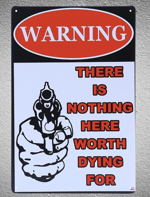 

1 pc Warning No trespassing sign Tin Plate Sign plate wall man cave Decoration Art Dropshipping Poster metal