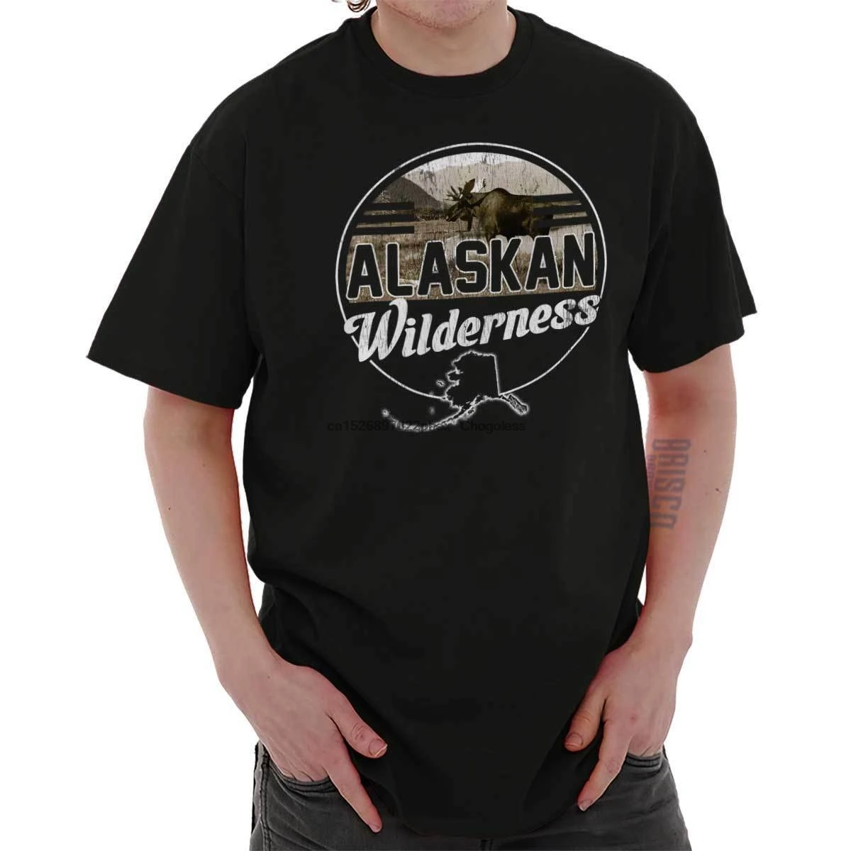 Футболка с коротким рукавом и изображением гор Аляска кемпинга походов футболки