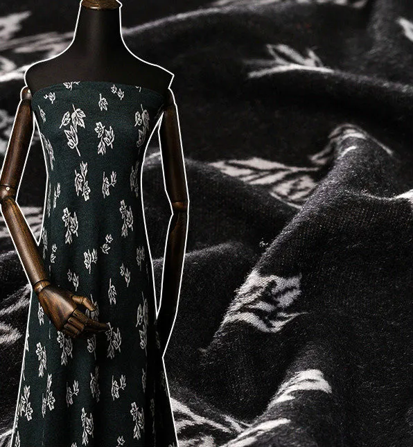 Стрейчевые шерстяные для осени и зимы Вязанная бархатная ткань высокого класса