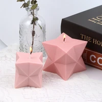 4 angles 3d stereo cube star shape silicone candle mould cubic soy wax molds handmade plaster supplies baking mousse cake