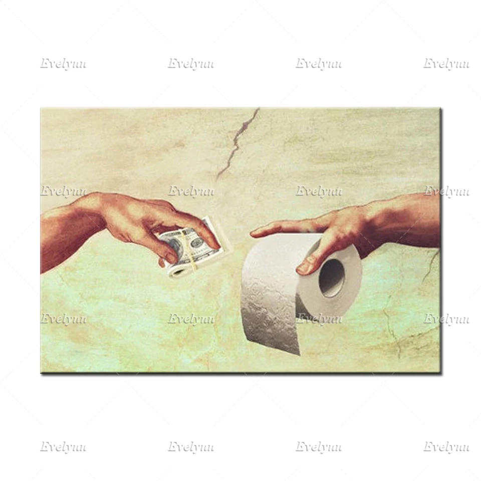 Туалетная бумага недостаток 2020 Микеланджело мотивационный холст художественный