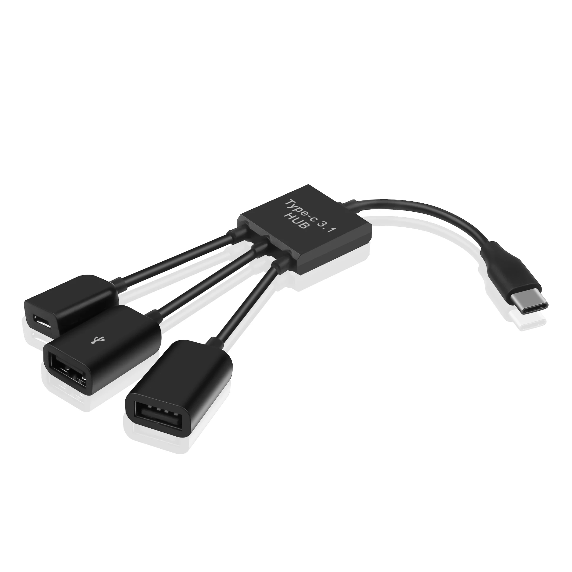 OTG 3/4 Ports Type-C 3.1 Hub Power Charging Cable Connector Adapter Black Type C To 3 USB 2.0 Port HUB Micro | Компьютеры и офис