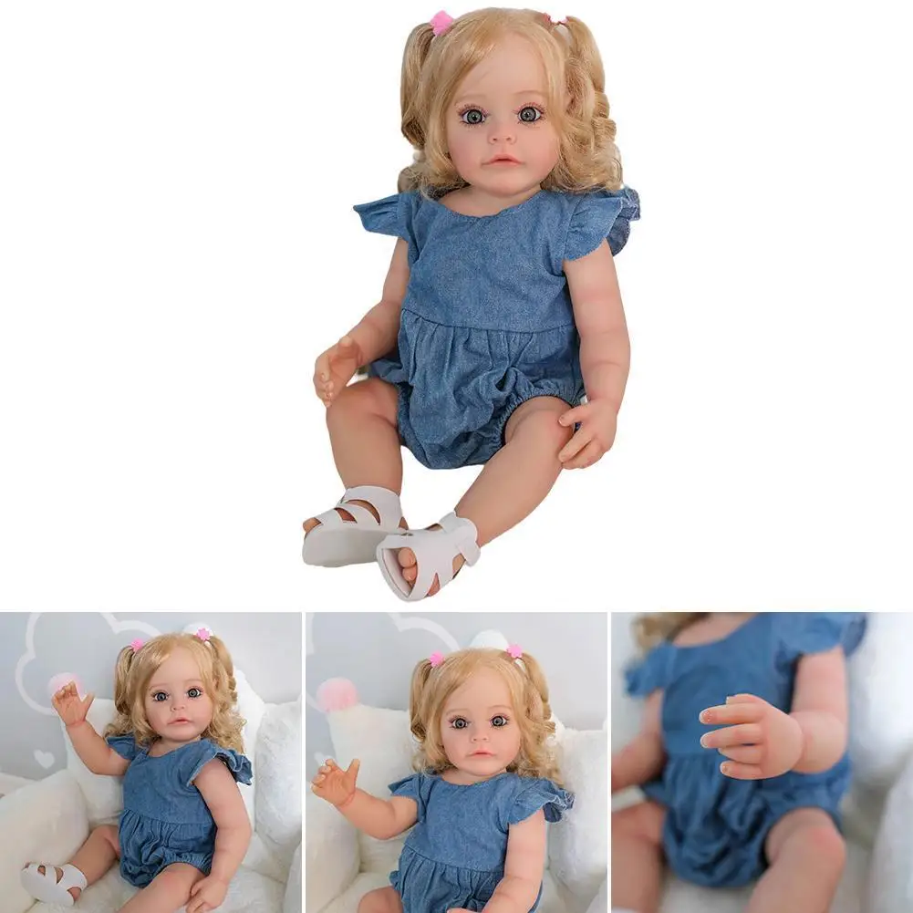 

55CM Reborn Toddler Girl Doll Sue-Sue Full Body Silicone Waterproof Bathy Toy Hand-Detailed Paint With 3D Look Visible Veins