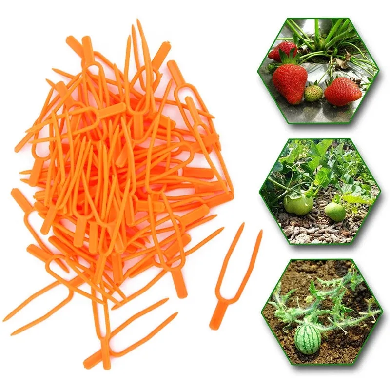 

50Pcs Plastic Plant Clips Garden Tools Plant Climbing Support Clips Smooth Surface Clips For Watermelon Strawberry Vines Supplie