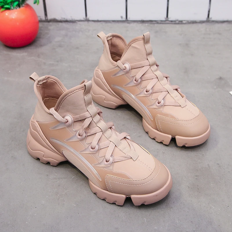 2019 г. Осенняя Дизайнерская обувь женские кроссовки на платформе дышащие