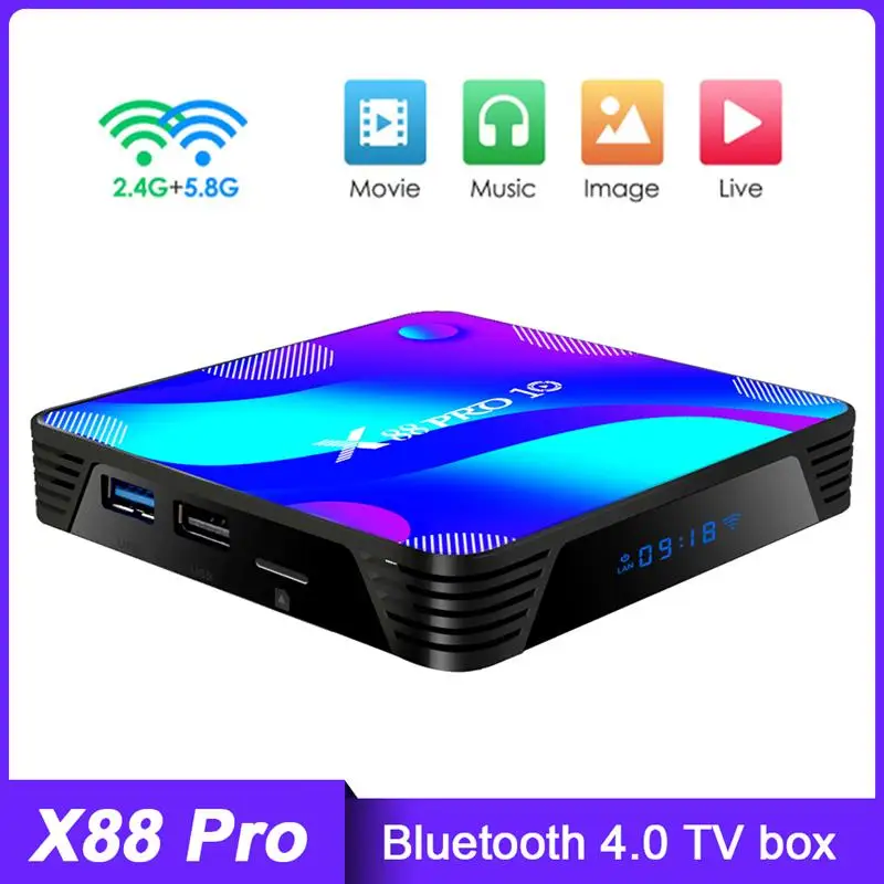 

Smart TV Box Set Android 10.0 RK3318 Quad-Core 64bit Cortex-A53 BT 4.0 4K 2.4G 5.8GHz Dual Band WiFi Set Top Box