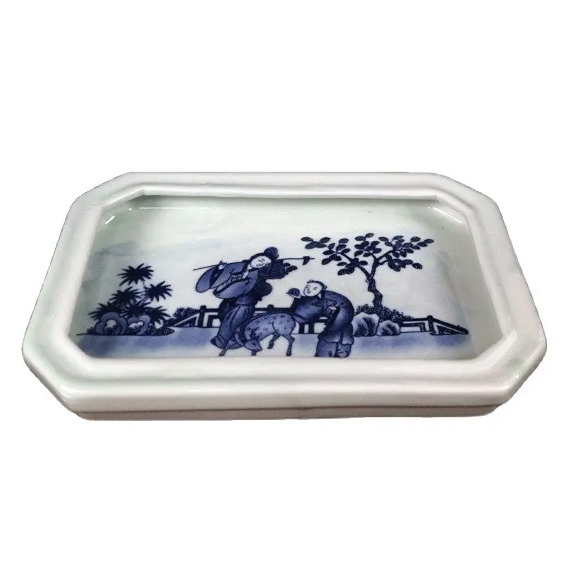 

Chinese Old Porcelain Blue And White Figure Story Pattern Square Plate