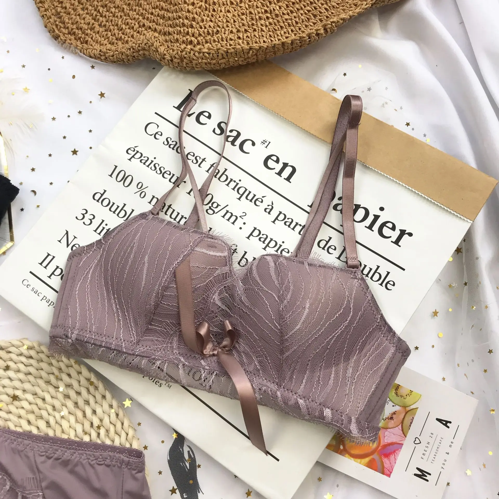 

Net Red Underwear With Small Breasts, Sexy Bra With Thickened Upper Support And Anti Expansion Bra Without Steel Ring For Women