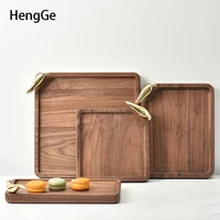 light luxury walnut wooden trays nordic copper bird decorative living room coffee table tray home fruit plate dessert cake plate