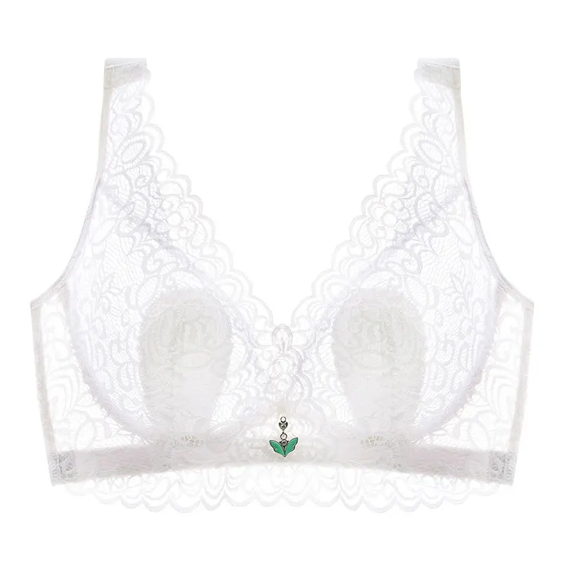 Summer ultra-thin full cup large size underwear female 200 catties thin section gather bra sexy lace full cup fat m bra