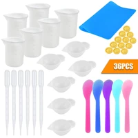 36pcsset silicone resin measuring cups tool kit jewelry resin casting molds tool for making handmade craft