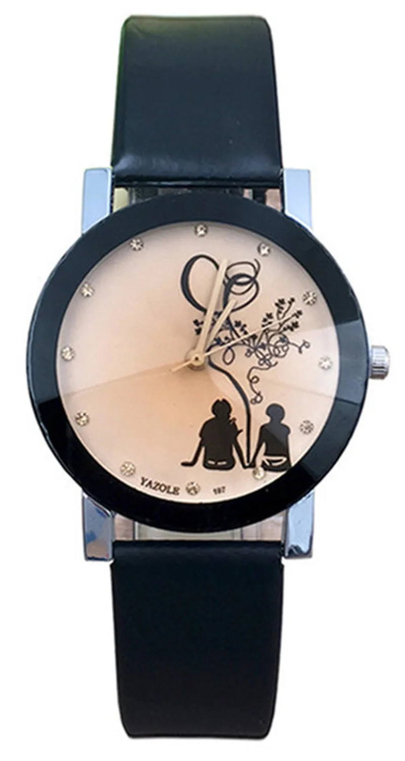 Минималистичные Классические кварцевые часы студенческие парные Стильные