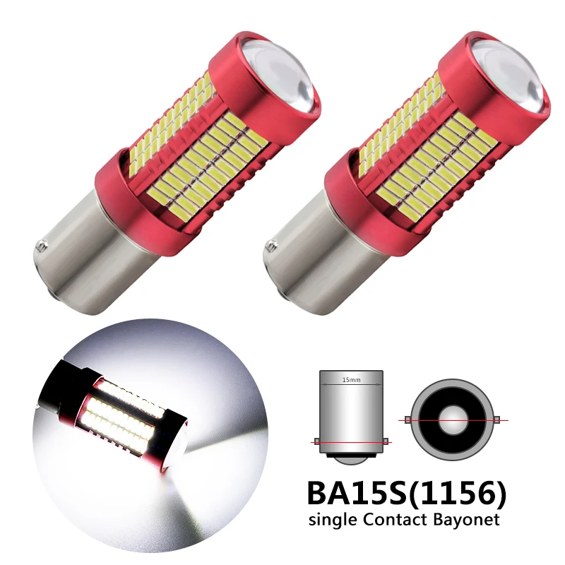 Супер яркий светодиодный светильник для автомобиля 1156 BA15S 1157 BAY15D S25 4014 SMD задний