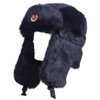 winter bomber hat russian ushanka soviet badge army military hats faux rabbit fur trapper aviator cossack trooper snow ski caps