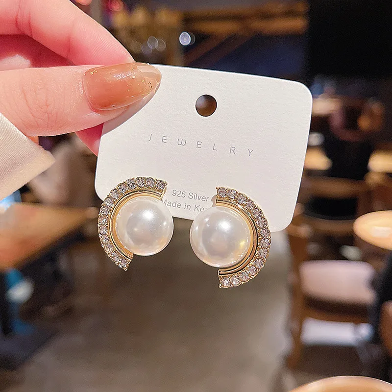 

S925 Silvers 2022 New Circle Diamonds Drop Earrings Round Simple Pearl Earrings Fashion Classic Jewellery for Woman Wholesale