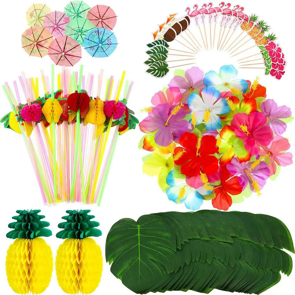 188PCS тропические Гавайский джунгли вечерние украшения Свадебный комплект