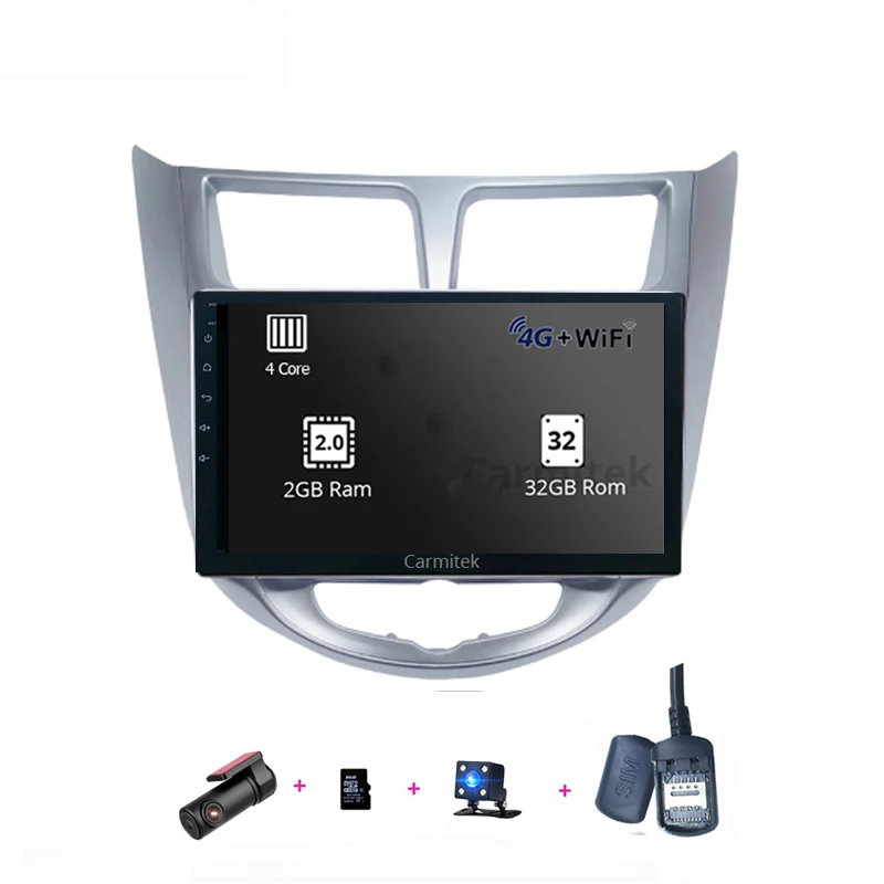 2g 32g DVR 8gb Cam Android 8,1 автомобильный Радио Мультимедиа Видео плеер gps навигация для hyundai Solaris Verna Accent i25 2010- dvd - Цвет: 2g 32g DVR 8gb Cam