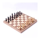 Деревянная Международная складная доска, набор шахматных фигур, в стиле стаунтона, коллекция шахматных фигур, портативная игра