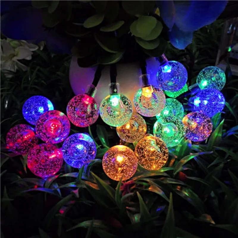 Multicolor 10 м 50Led солнечные лампы светодиодные гирлянды для наружного освещения двора уличного сада светодиодные сказочные огни Рождественская гирлянда - Испускаемый цвет: Multicolor