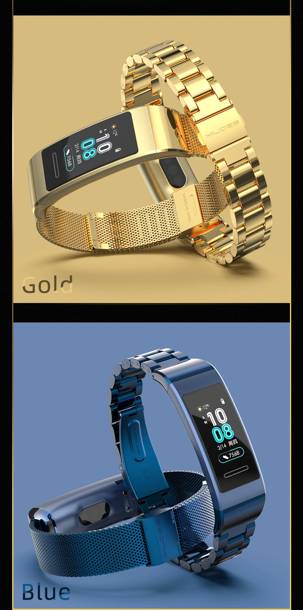 Браслет для huawei Band 3 Pro металлический ремешок на запястье браслет из нержавеющей стали для huawei Band 3pro умные часы Сменные аксессуары