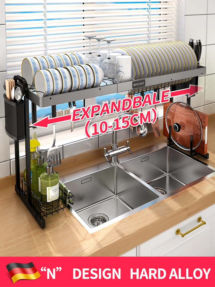 Выдвижная кухонная полка из нержавеющей стали 1/2 уровня для хранения и