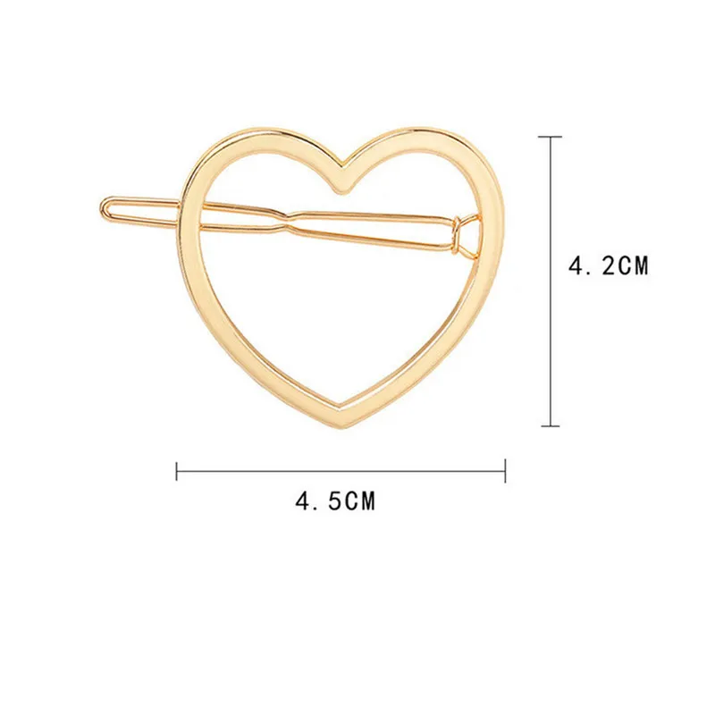 

4.5cm Women Hairpins Girls Star Heart Circle Hair Clip Delicate Unicorn Hair Pin Hair Punk Hollow Out Triangle Styling Tools