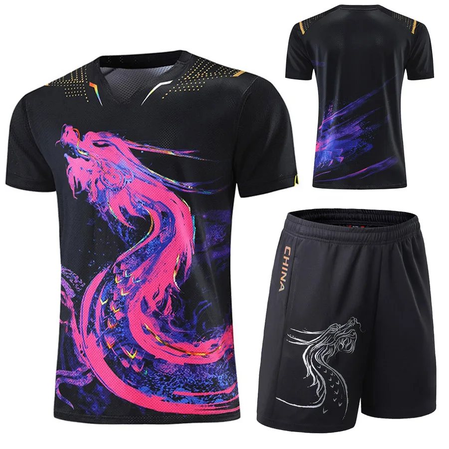 

Latest China Dragon Table Tennis Suit Jerseys Men Women Child China Ping Pong Suits S Clothes Table Tennis T Shirts