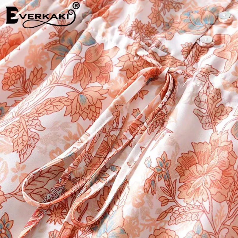 Женское длинное платье с кисточками Everkaki богемное Платье макси цветочным