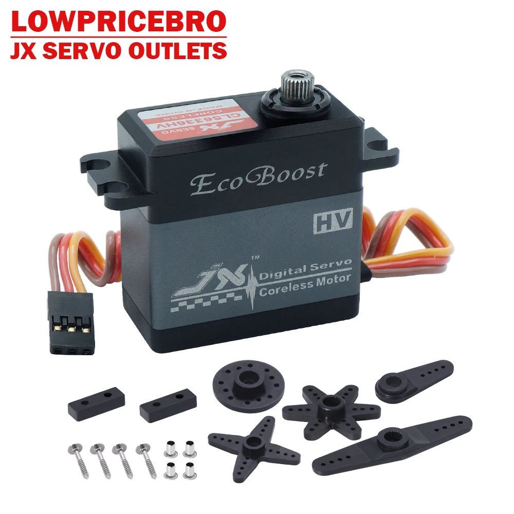 Servo Digital sin n&uacute;cleo JX CLS6336HV, engranaje de Metal con carcasa de aluminio, de alto voltaje, para helic&oacute;ptero 1/8 RC D3P0-0