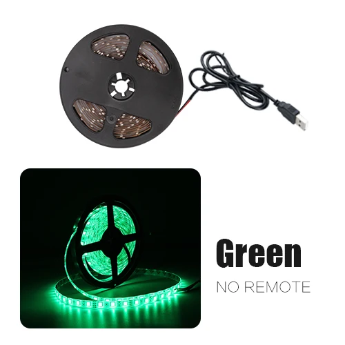 Green USB Светодиодная лента DC 5 в 50 см 1 м 2 м 3 м 4 м 5 м Мини 3Key 24Key гибкий светильник SMD 2835 Настольный Декор экран ТВ фоновый светильник ing - Испускаемый цвет: Green