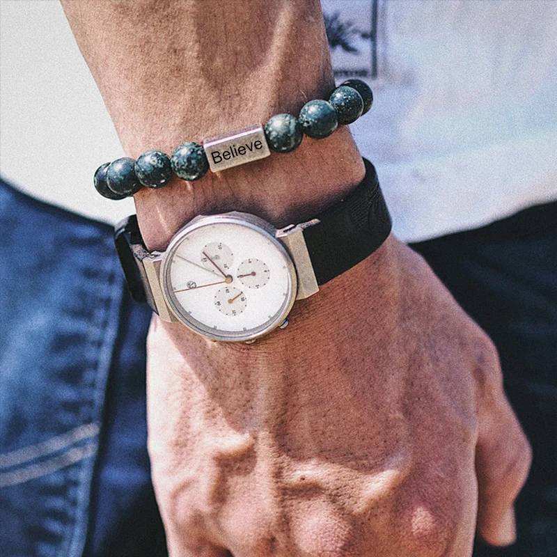 Браслет мужской/женский из натурального камня 10 мм|Плетеные браслеты| |