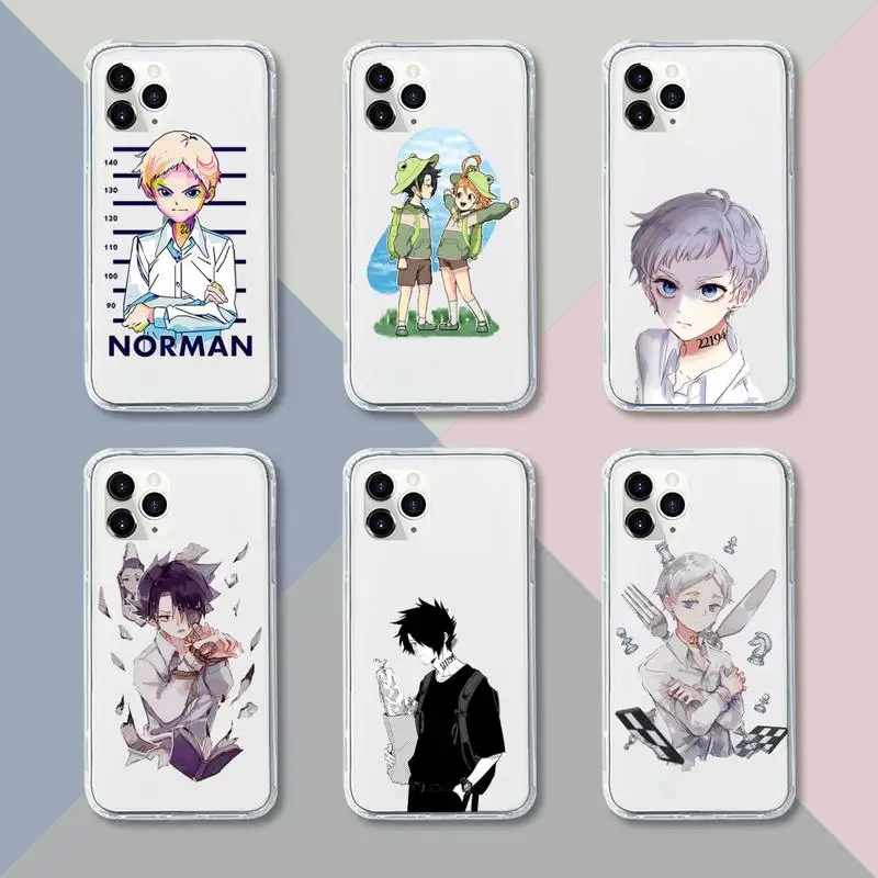

The Promised Neverland Phone Case Transparent For iPhone 12 11 pro mini XS XR X max 5 6 s 7 8 plus Soft TPU Clear Mobile bags