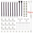 95 шт. RGB 5050 4-контактный Светодиодные ленты светильник пайки разъем комплект с Tl-образный разъемы полосы Джемперы зажимы для лент, оптовая продажа