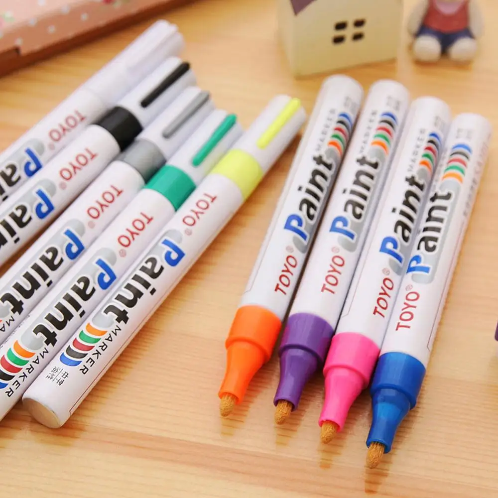 

10Colors 7Pcs White Waterproof Rubber Permanent Paint Marker Pen Car Tyre Tread Environmental Tire Painting