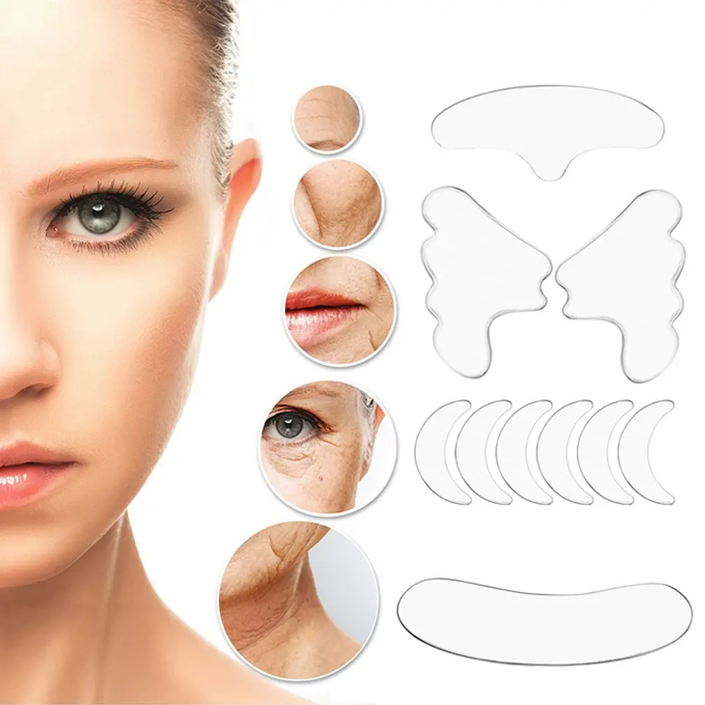 

11Pcs Reusable Silicone Wrinkle Removal Sticker Forehead Face Eye Sticker Pad Anti Wrinkle Aging Skin Lifting Care Patch