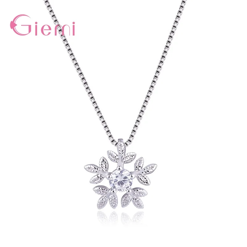 

Original Snowflake Pendant Simple Clavicle Chain Gift 925 Sterling Silver Temperament Personality Female Necklace