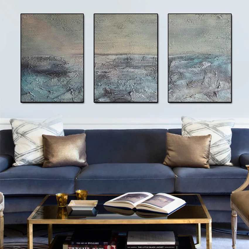 

Abstract 3PCS Oil Painting On Canvas Handmade Mural Modern Wall Art Picture Office Home Large Salon Decoration Paintings Unframe