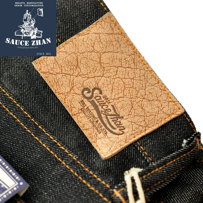 SauceZhan 315xx-см американский белый дуб конус мельницы деним Selvedge джинсы Индиго сырой деним американский Синий джинсы мужские джинсы
