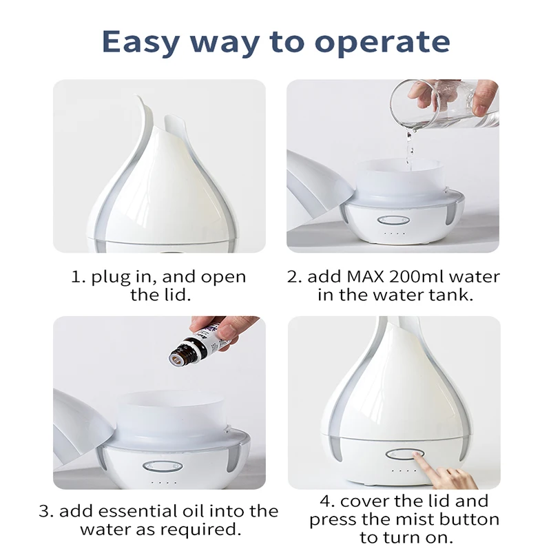 Увлажнитель воздуха электрический портативный диффузор ароматный с USB ночной