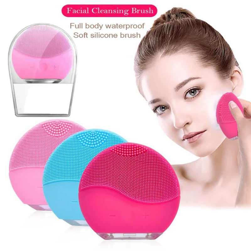 

Hot Sale Ultrasonic Vibration Facial Cleansing Instrument Electric Sonic Silicon Wash Face Brush