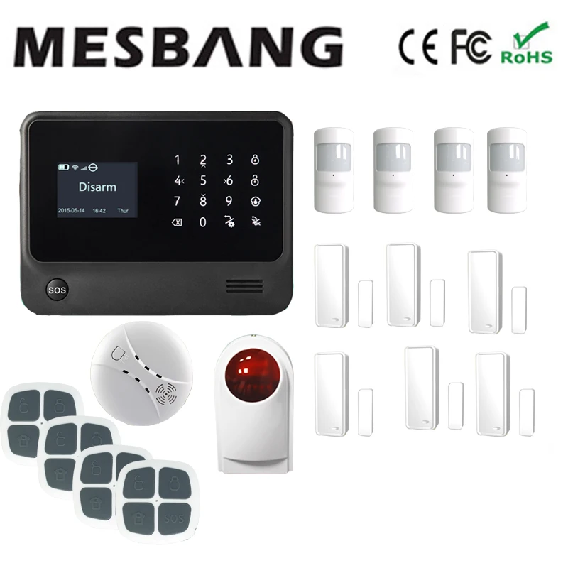 Wifi GSM Беспроводная сигнализация домашняя охранная сигнализация wifi сигнализация с английским французским русским испанским, голландским