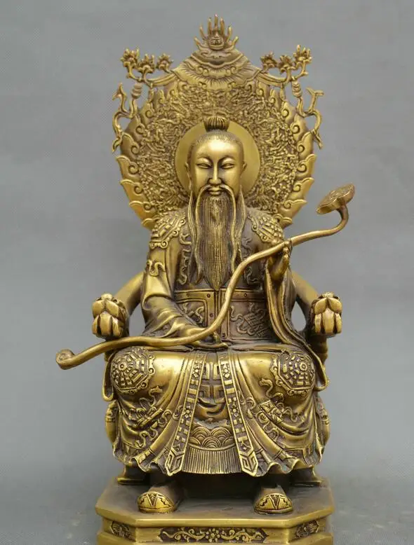 

Китайский Фэншуй, старый Бронзовый Taoism буддизм, очень Высокий Лорд Статуэтка Ру Йи