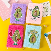 cute avocado plush notebooks cartoon sequin student stationery pretty sketch book kawaii notepad memo pad assorted solid colors