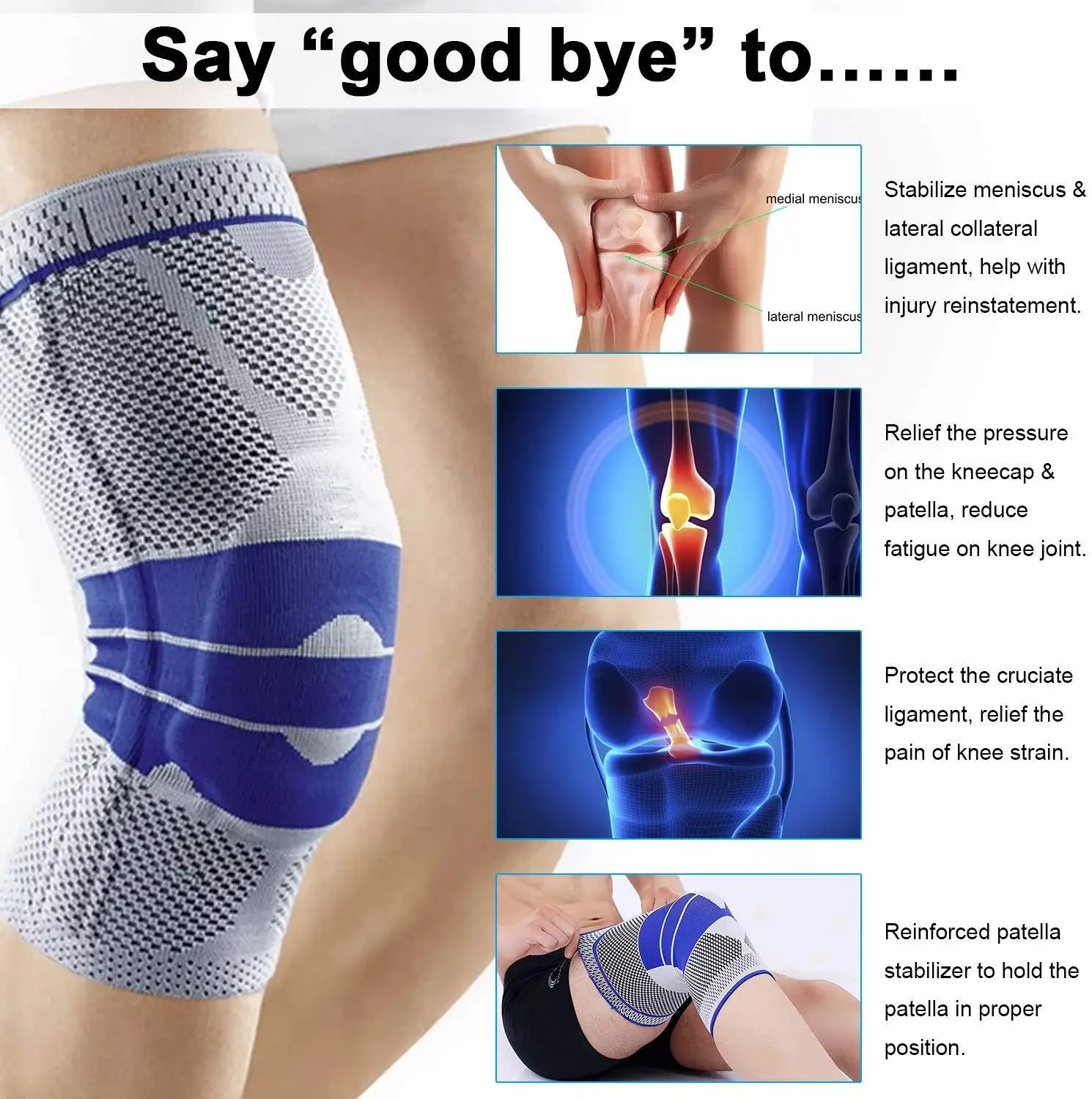 Силиконовый наколенник Meniscus компрессионные 3D силиконовые прокладки протектор