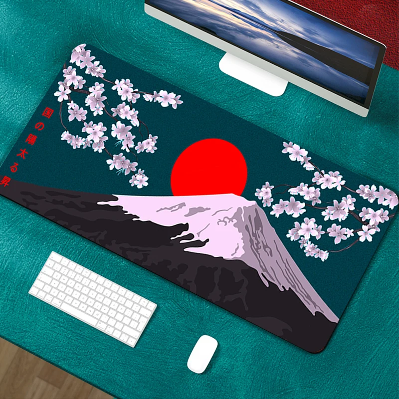 

Cherry Blossom Flower,Mount Fuji Mouse pad Large 900x400 Pink sakura Mousepad Gaming Accessories Keyboard Carpet Floral Desk Mat