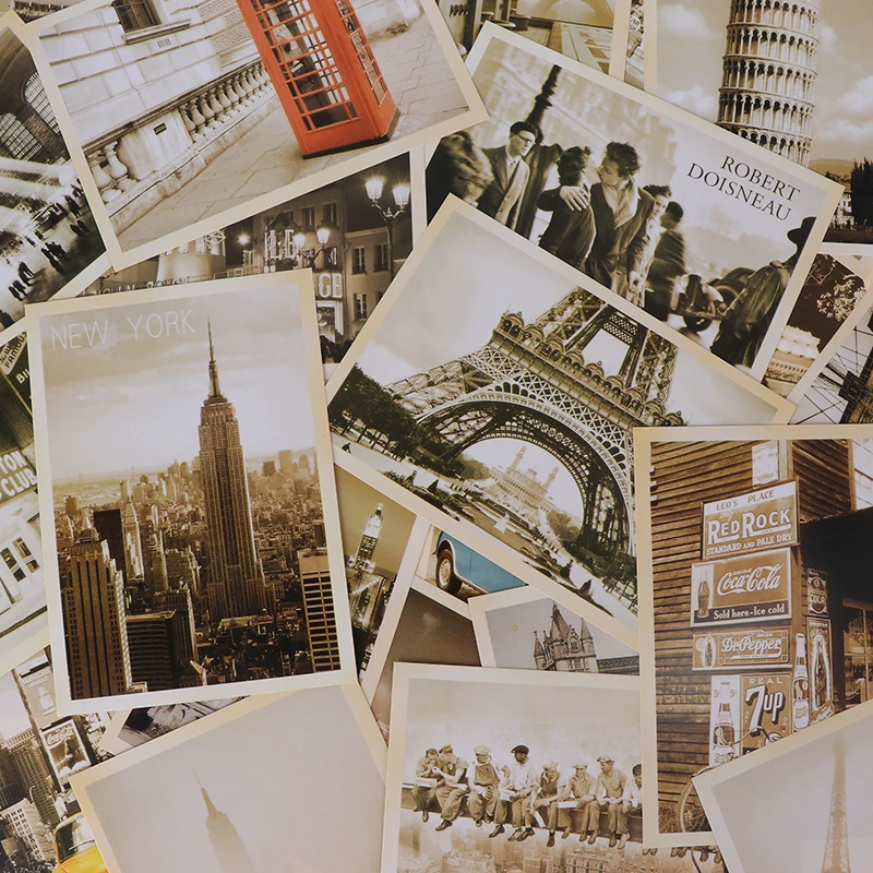 32 шт. дорожная открытка винтажный пейзаж здание фото плакат постер парды |