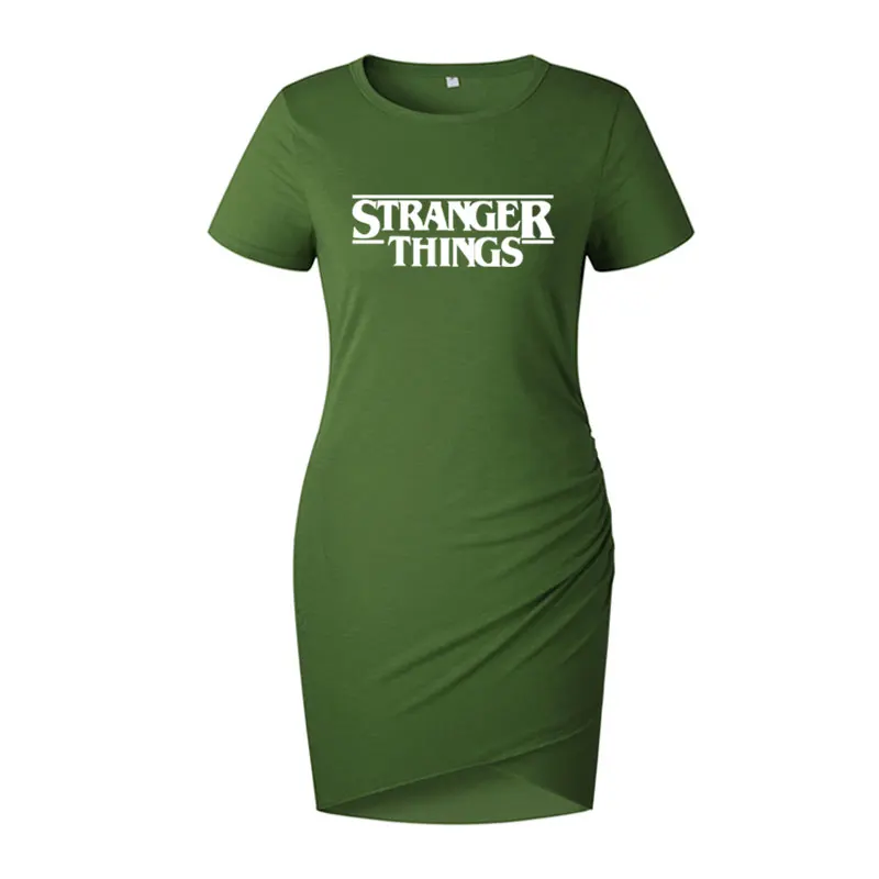 Платье STRANGER THINGS Ringer хипстерское женское платье с буквенным принтом круглым